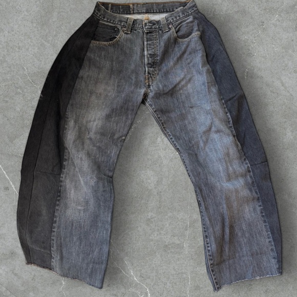 B Sides Lasso Levi's Dark Gray Denim Jeans VINTAGE BLACK Barrel - Picture 5 of 6